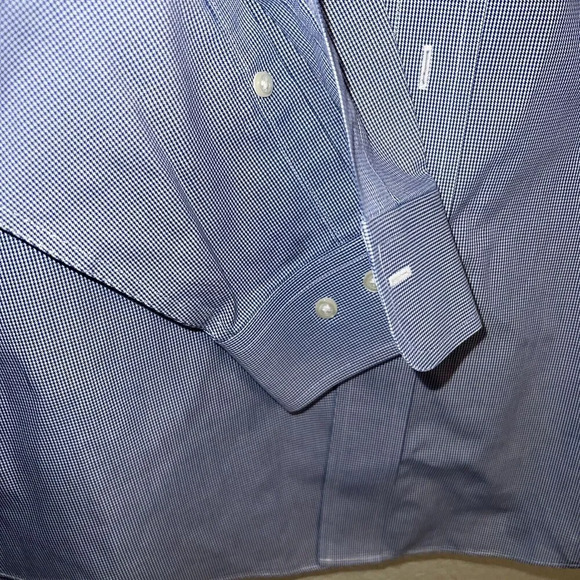 Brooks Brothers Regent Long Sleeve Blue Stripe Dress Shirt - Men's 17 1/2 - Picture 9 of 11